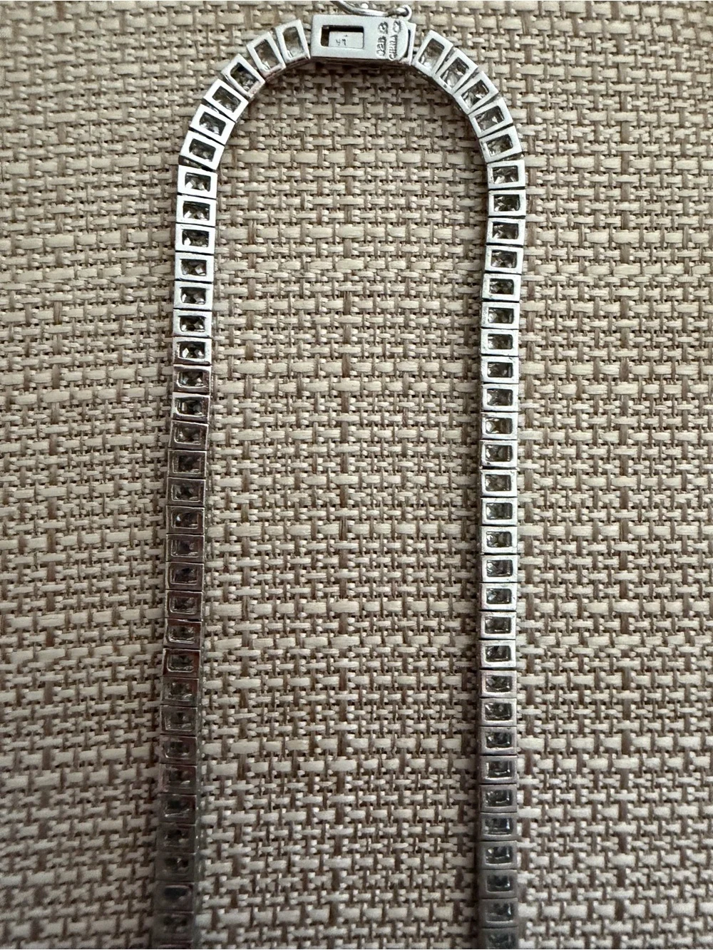 Classic Silver-Tone Crystal Tennis Necklace - Silver like brand new. Never worn